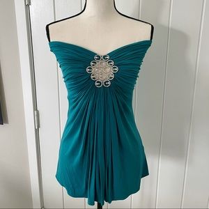 Sky Jeweled Embellished Strapless Top - Size M